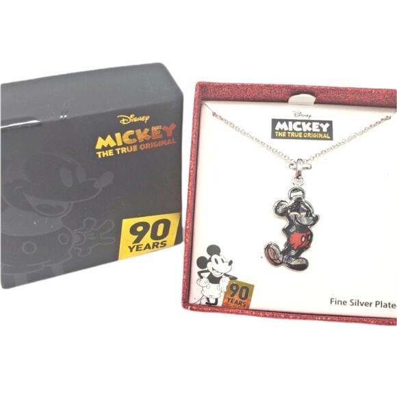 Disney Mickey Mouse 90 Years Celebration Fine Silver Plated Necklace NIP - Picture 3 of 10